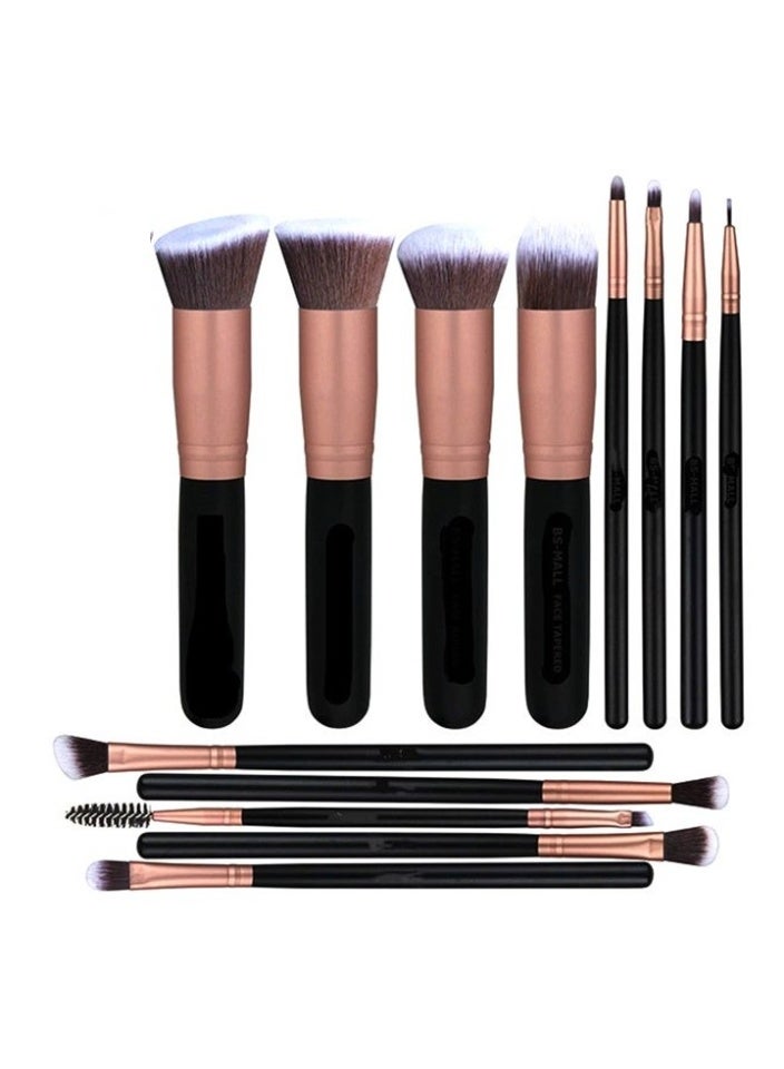 13-Piece Makeup Multi Use Brush Set Rose Gold/Black - Image 1