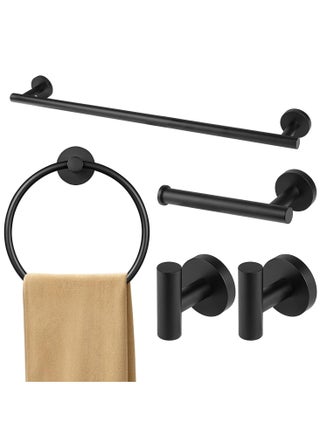 Bathroom Hardware Accessories Set, 5 pieces Bathroom Towel Holder Set, Wall Mounted Stainless Steel Accessories Kit Includes Towel Bar, Towel Ring, 2 Robe Towel Hooks, Toilet Paper Holder - pzsku/Z086C6834FE46B879AEB4Z/45/1745483948/19887830-676a-4932-af1e-8f7cc0c5027a