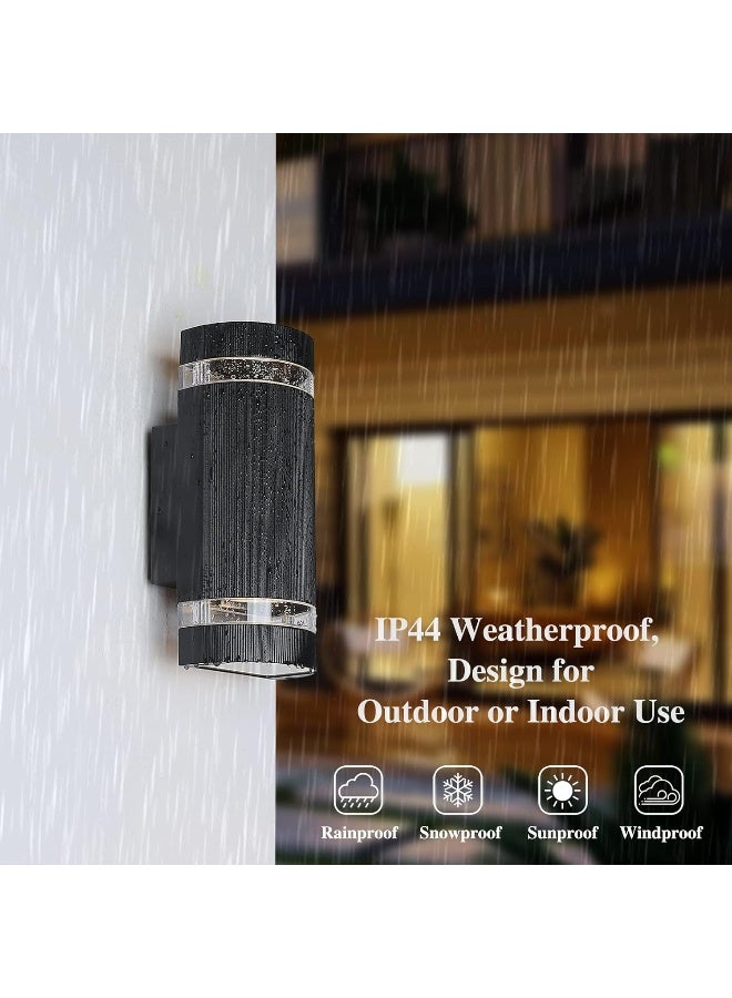 Generic HLFVLITE Outdoor Wall Light, Aluminum Up & Down Outside Wall Lighting Lantern, IP44 Waterproof Garden Lamp, Wall Mount Porch Light, Black Includes 2 5W 3200K Warm White Bulbs, DEN-233 - Image 4