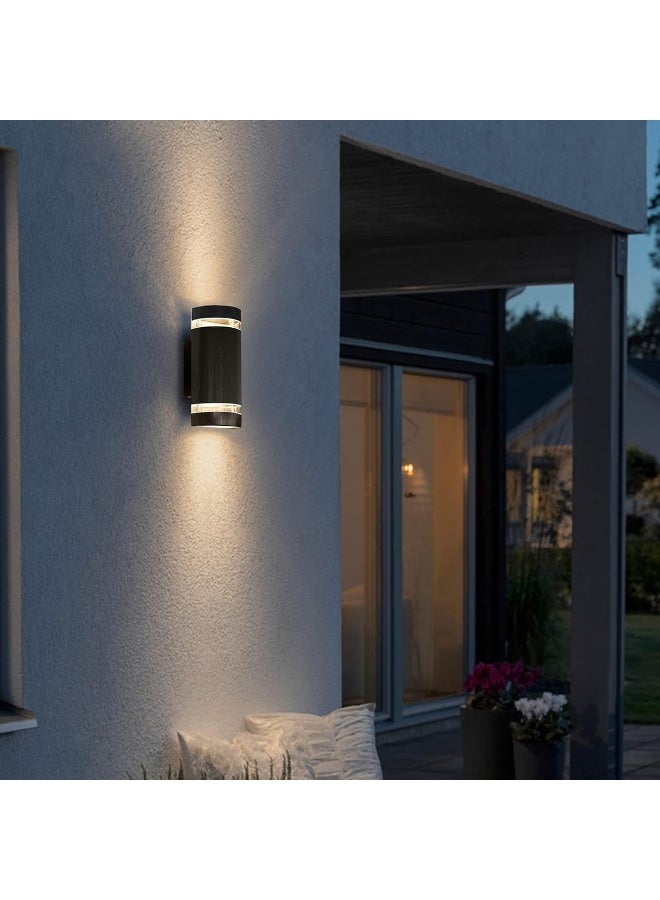 Generic HLFVLITE Outdoor Wall Light, Aluminum Up & Down Outside Wall Lighting Lantern, IP44 Waterproof Garden Lamp, Wall Mount Porch Light, Black Includes 2 5W 3200K Warm White Bulbs, DEN-233 - Image 3