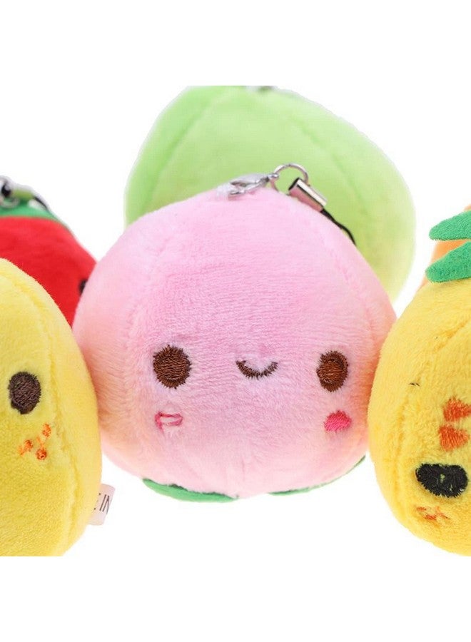 emily pets cat 2 Pcs Cat Toy Soft Mini Plush Fruit Stuffed Colorful Fruit Set Lovely Peach Orange Pineapple & Cat Play Game Toy (Multi Color,Pack of 2) - Image 3