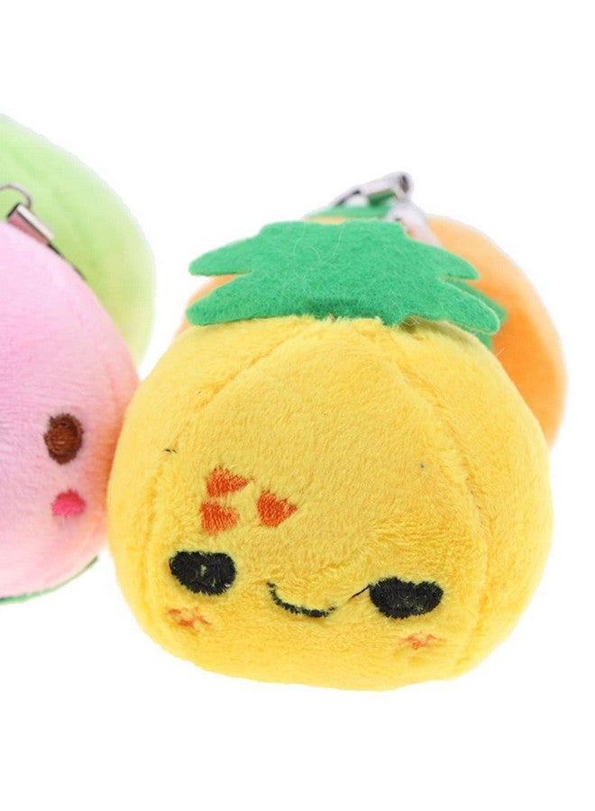 emily pets cat 2 Pcs Cat Toy Soft Mini Plush Fruit Stuffed Colorful Fruit Set Lovely Peach Orange Pineapple & Cat Play Game Toy (Multi Color,Pack of 2) - Image 2
