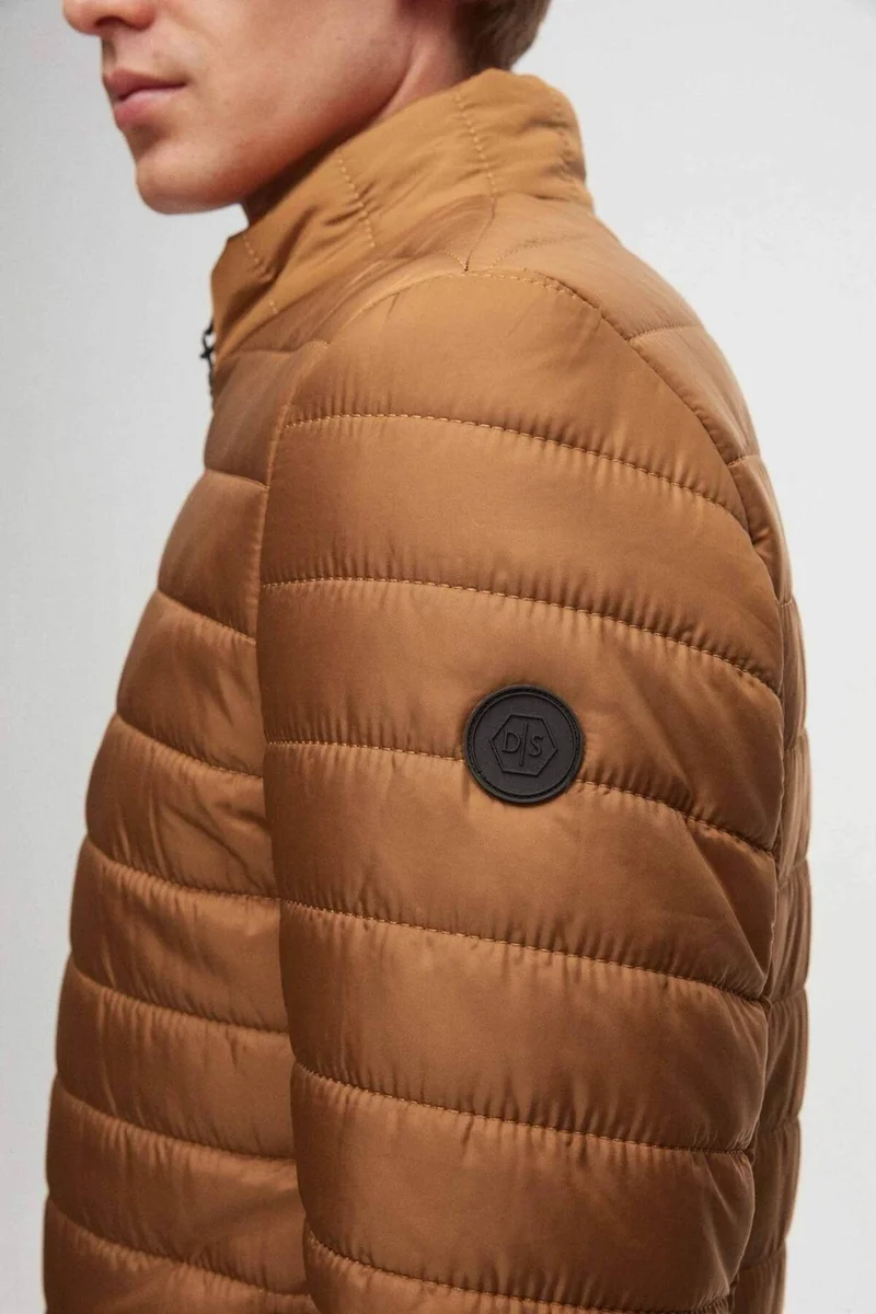 D'S DAMAT Slim Fit Cinnamon Windproof Fiber Filled Coat