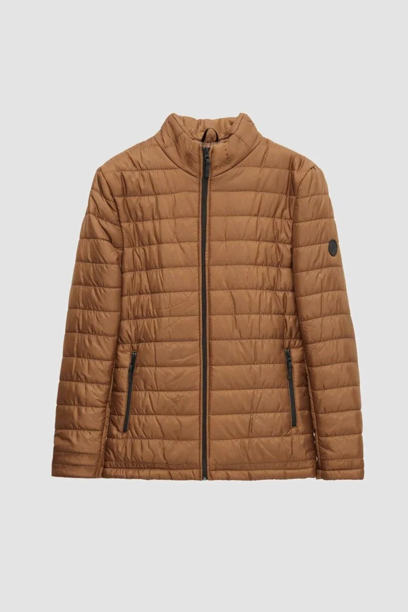 D'S DAMAT Slim Fit Cinnamon Windproof Fiber Filled Coat