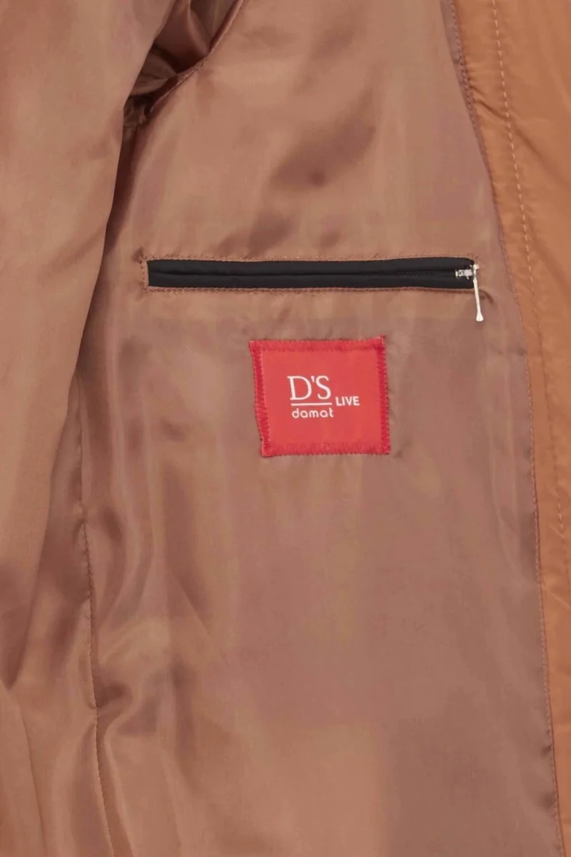 D'S DAMAT Slim Fit Cinnamon Windproof Fiber Filled Coat
