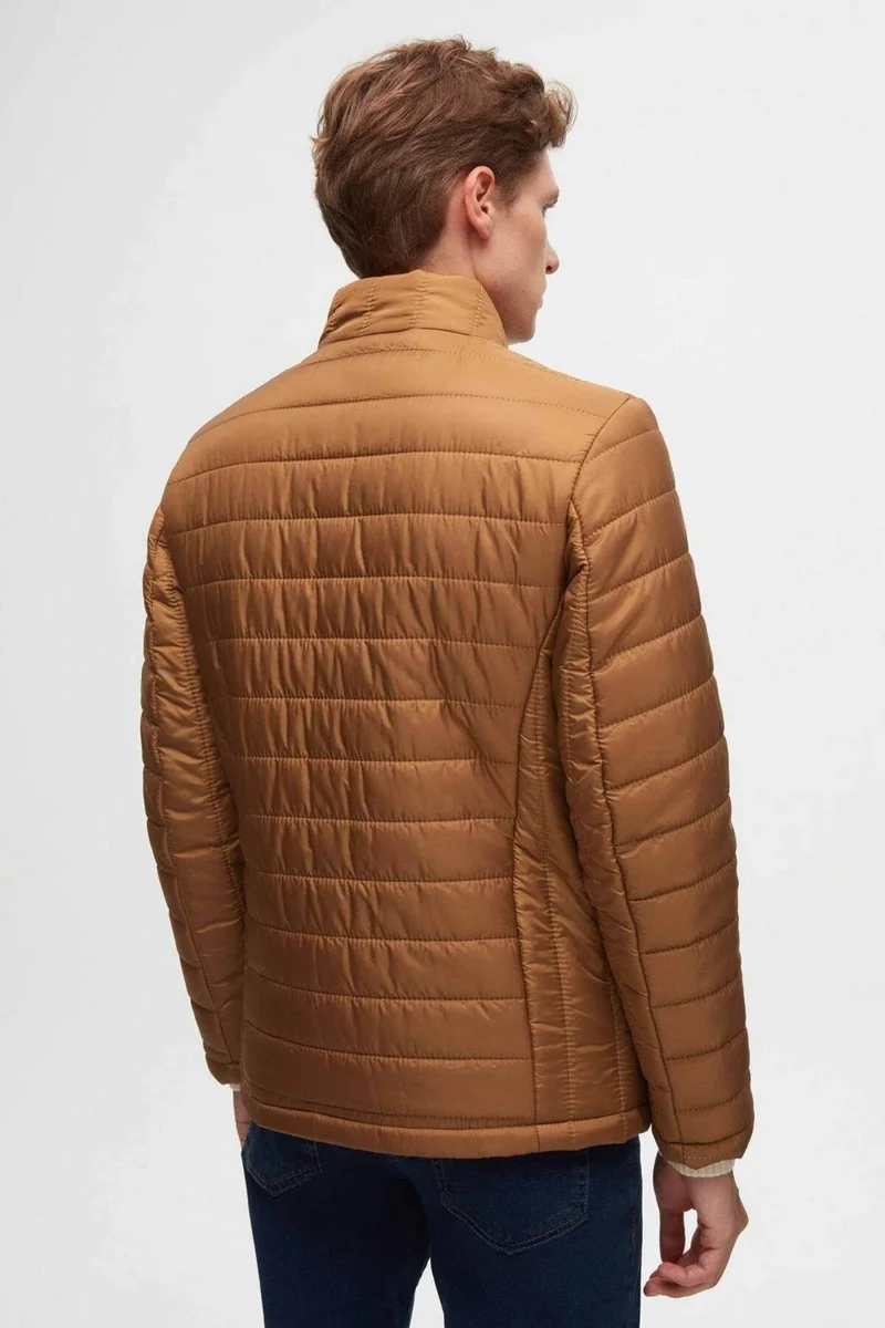 D'S DAMAT Slim Fit Cinnamon Windproof Fiber Filled Coat