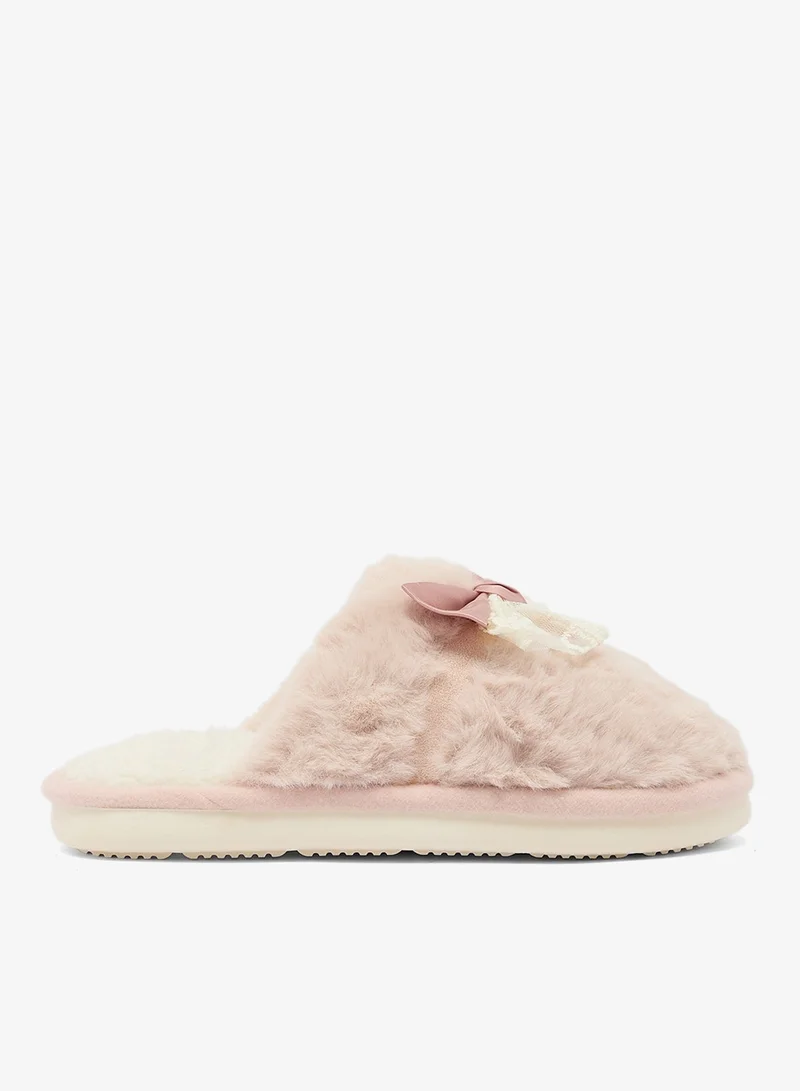 Ginger Pink Bow Detail Cozy Bedroom Slippers for Women | Best Price UAE