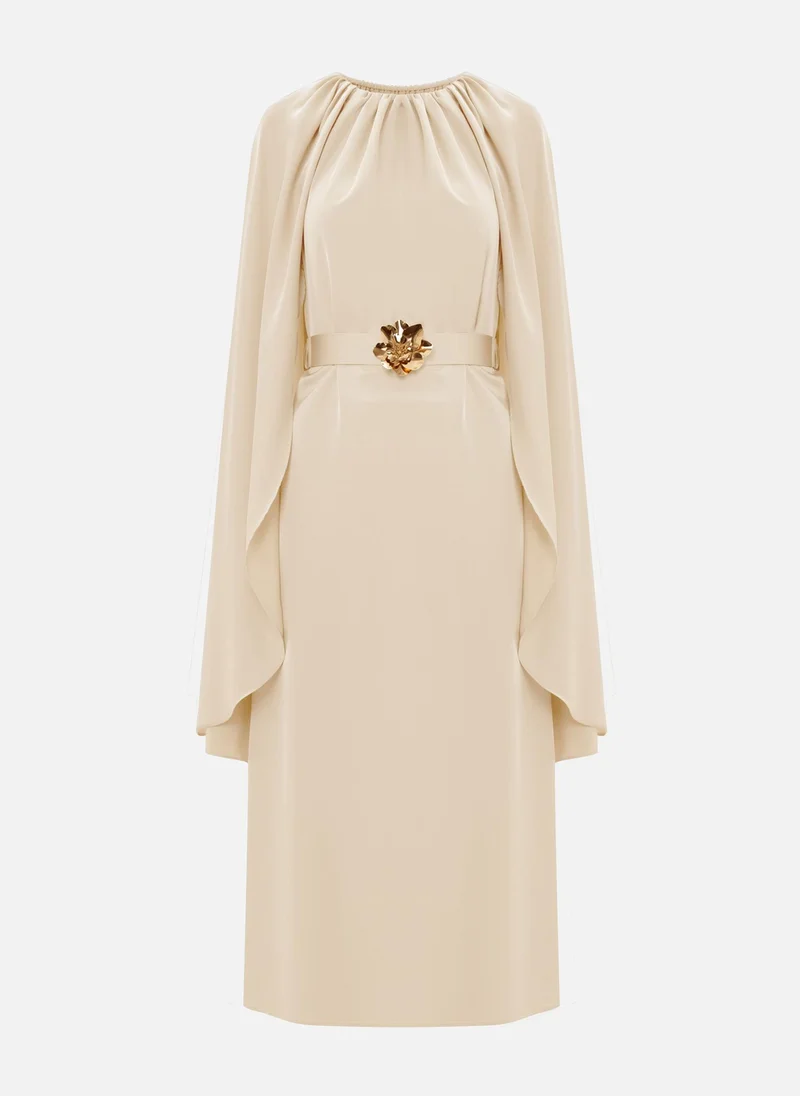 Lichi Loose maxi dress with a cape and matching belt