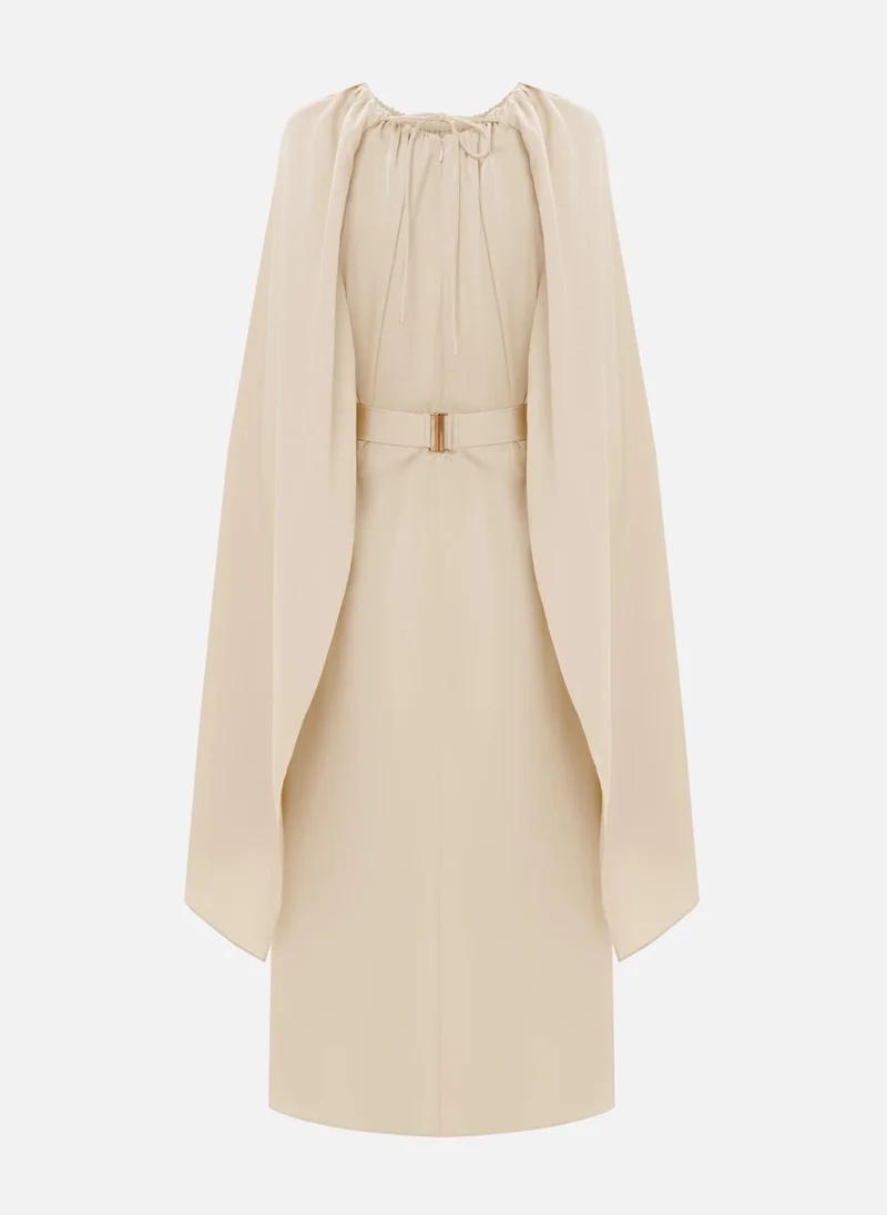 Lichi  Loose maxi dress with a cape and matching belt for Women | Best Price UAE