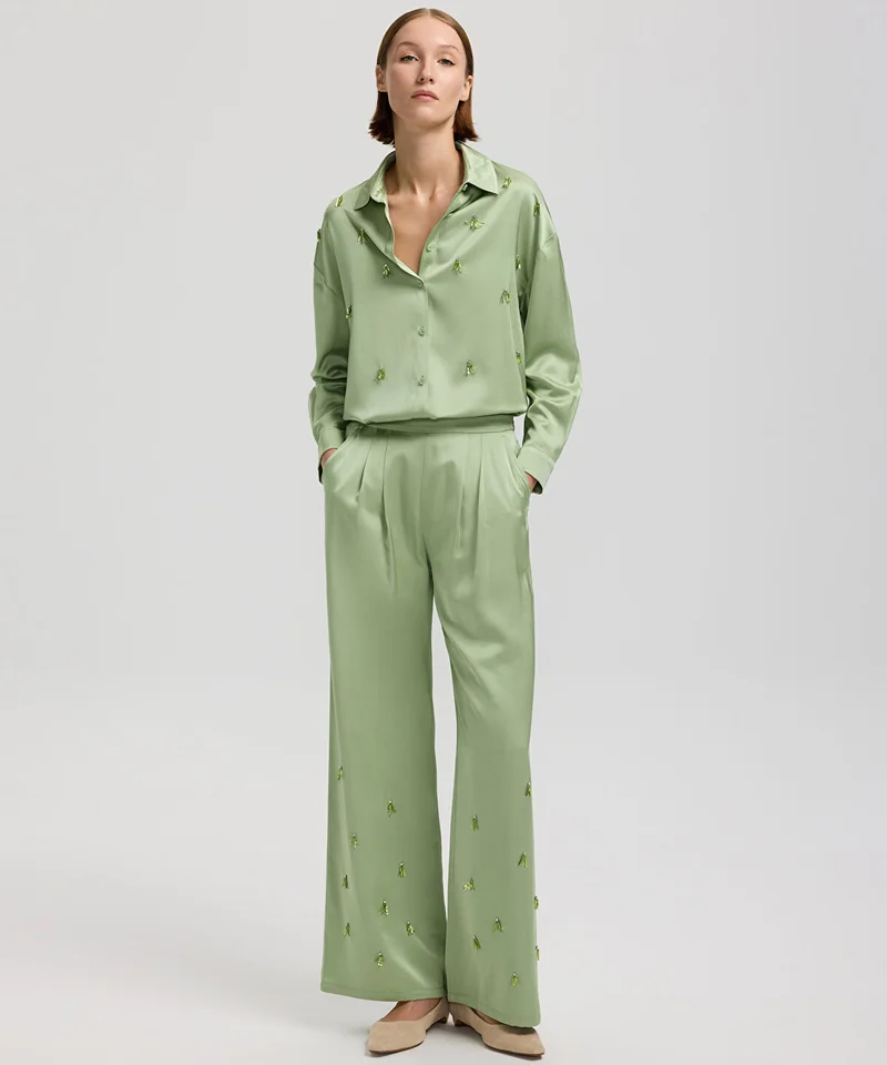 Ipekyol  Embroidered Wide-Leg Trousers for Women | Best Price UAE