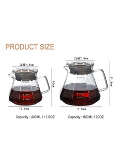 ADAK Diamond Design Glass Coffee Server, 600ml (20oz) Pour Over Coffee Pot with Lid for Drip Coffee Makers, V60 Glass Coffee Server, Coffee Dripper - pzsku/Z086C9D4DE63EF2A99CF9Z/45/_/1739110615/bcf0a67e-fb7d-4b94-ace2-ba886baf05d7