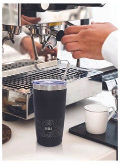 BEOLA Insulated Coffee Mug Travel Tumbler, 600ml, Mountain Black  - Image 5