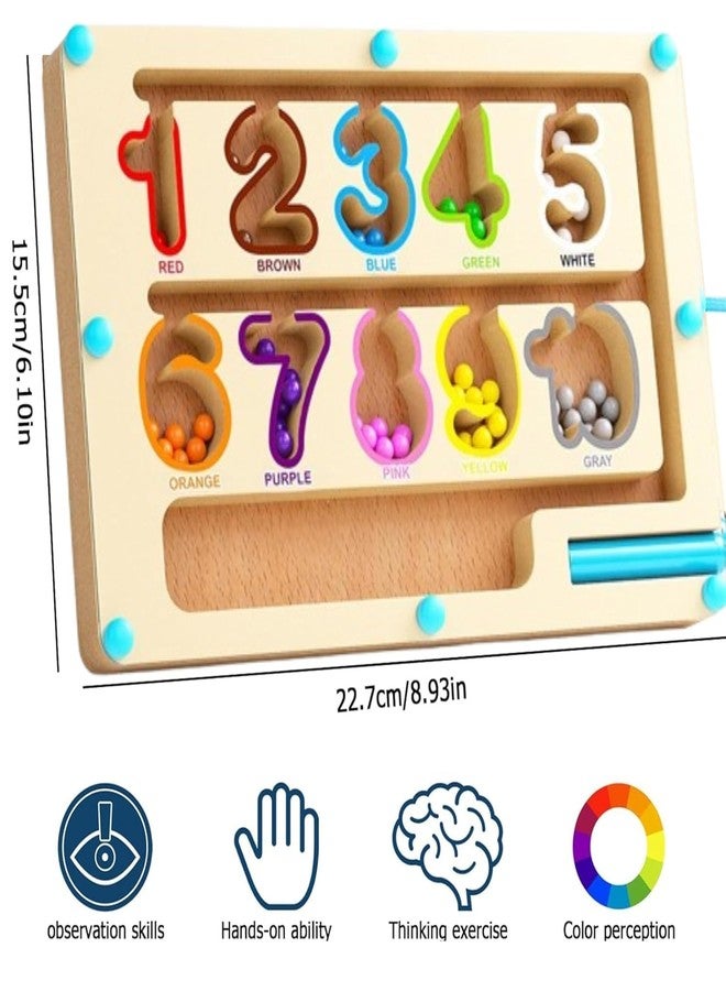 Space Enterprises Magnetic Color and Number Maze, Magnet Game for Toddlers, Color Matching and Counting Puzzle Board, Fine Motor Skills Educational Toy for Boys and Girls Ages 3 to 5 (Numeric) - Image 2