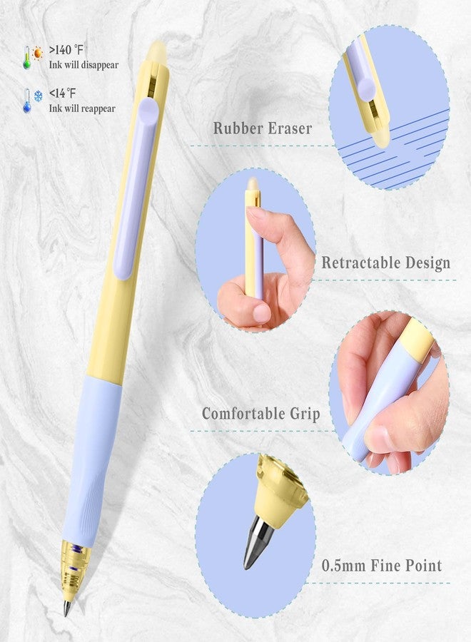 Temiary 6 Pcs Retractable Erasable Gel Pens & 10 Pcs Extra Refills, Fine Point 0.5 mm with Comfortable Grip, Make Mistakes Disappear, Blue Ink Pen for Planners and Crossword Puzzle (Blue Ink) - Image 4