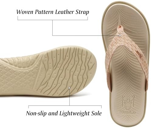 KuaiLu Womens Flip Flops Ladies Yoga Mat Comfortable Walking Thong Sandals With Plantar Fasciitis Arch Support Slip On Indoor Outdoor For Summer - Image 4