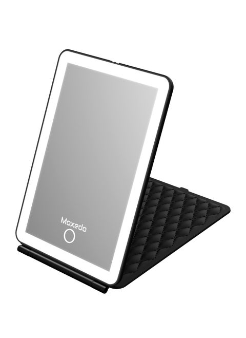 Moxedo Portable Vanity Make-Up Mirror Compact Ultra Slim Tabletop Folding Cosmetic Touch Screen Mirror with 3 Lighting Modes and Steeples Dimming