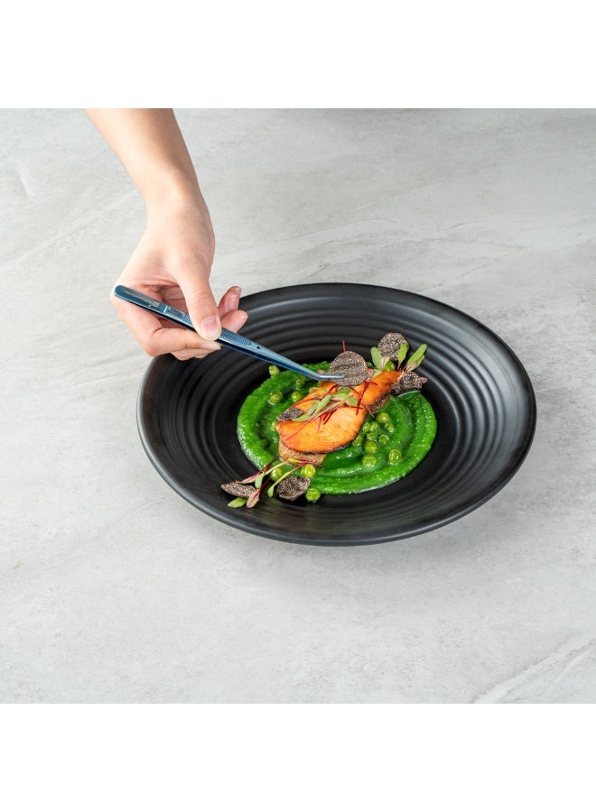 Restaurantware Perfect Point 6.3 Inch Curved Tweezers, 1 Slant Nose Food Tweezers - Serrated Tips For Precision, For Garnishing, Plating, Or Decorating, Blue Stainless Steel Kitchen Tweezers, Sturdy - Image 5