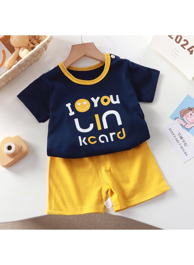 New Children's Wear Short-sleeved Suit Children's Short-sleeved Shorts Girls' Summer One-piece Boys' T-shirt Two-piece Baby Clothes