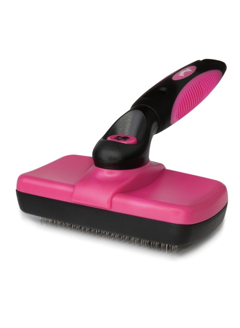 BUGALUGS Slicker dog brush for cats dogs and pets dog grooming brush for short medium and long hair Slicker Brush deshedding brush for dogs pet self cleaning dog brushes for grooming and cat comb - Image 1