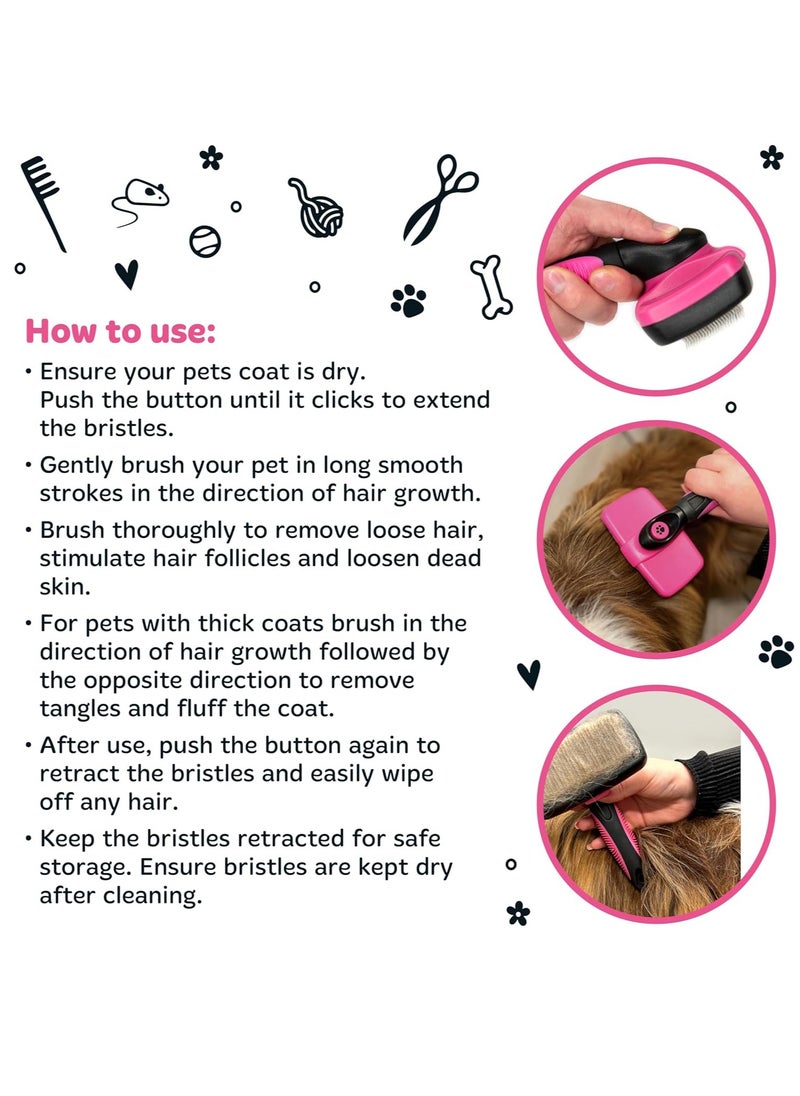 Slicker dog brush for cats dogs and pets dog grooming brush for short medium and long hair Slicker Brush deshedding brush for dogs pet self cleaning dog brushes for grooming and cat comb - pzsku/Z086CD4E906A3661EB08CZ/45/_/1737627172/cb300590-e30d-47fb-94a8-a0548d891ff6