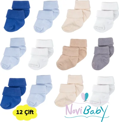 نوفيبيبي 12 Pack Bamboo Newborn Baby Socks I Baby Boy I Baby Boy Socks