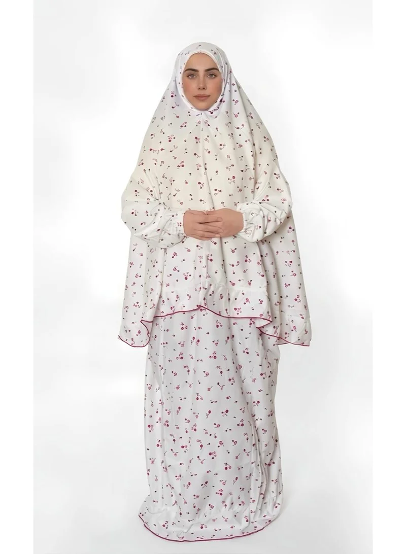 Two pieces islamic prayer robe dress set with sleeve