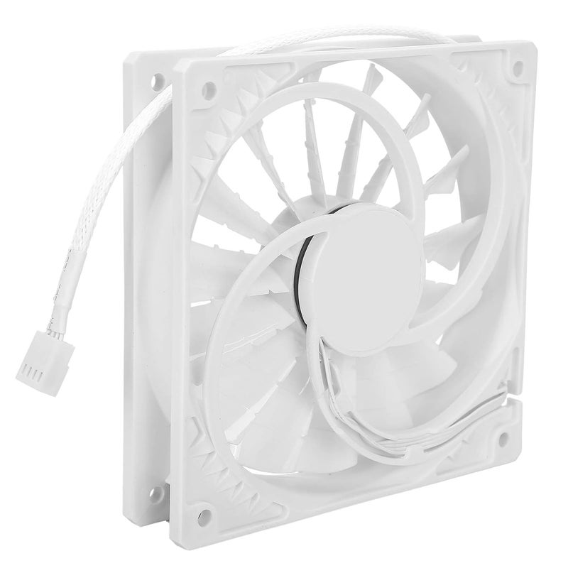 Chassis Fan High Air Volume Silent Exhaust Radiator, 15 Blades PWM Computer Cooling Fan, 120mm 4 Pin Hydro Bearing Fan with 91.5CFM Airflow for PC Case Cooling (White 4PIN) - Image 3