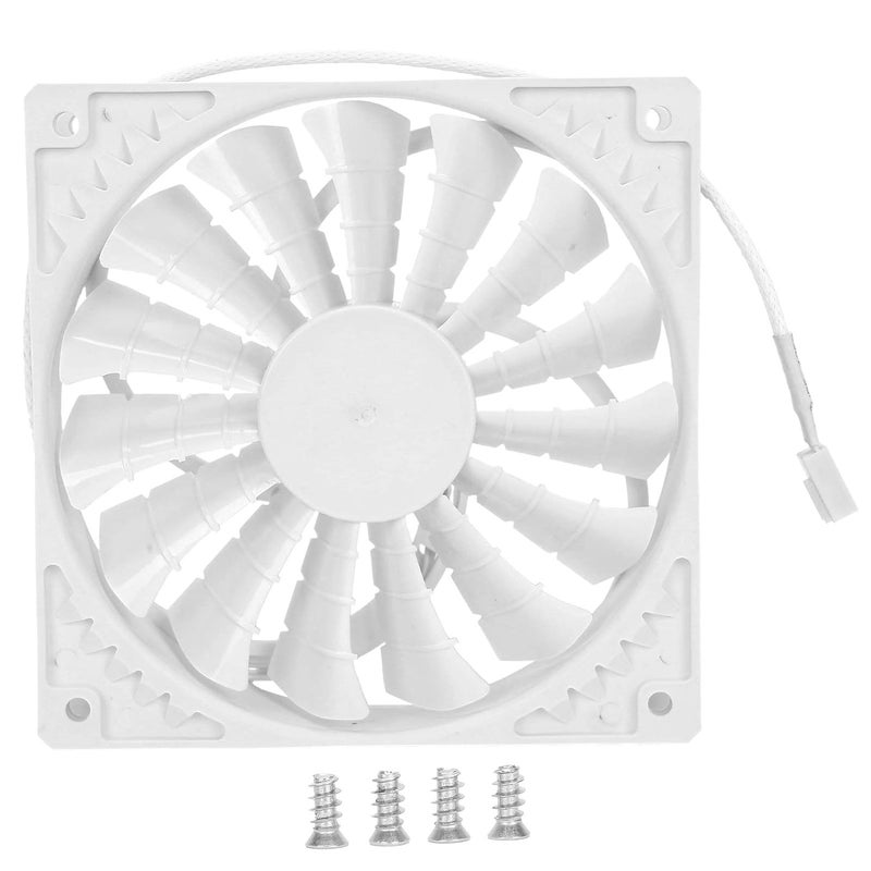 Chassis Fan High Air Volume Silent Exhaust Radiator, 15 Blades PWM Computer Cooling Fan, 120mm 4 Pin Hydro Bearing Fan with 91.5CFM Airflow for PC Case Cooling (White 4PIN) - Image 1