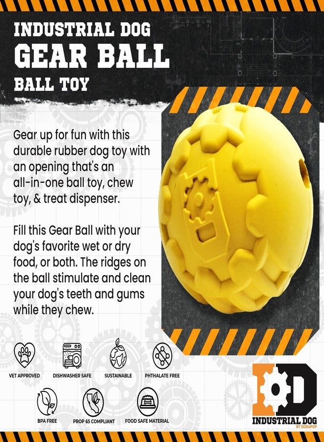 SodaPup Industrial Dog Gear Ball - Durable Ball Toy, Chew Toy, & Treat Dispenser Made in USA from Non-Toxic, Pet-Safe, Food Safe Natural Rubber Material for Bonding, Mental & Physical Exercise, & More - Image 3