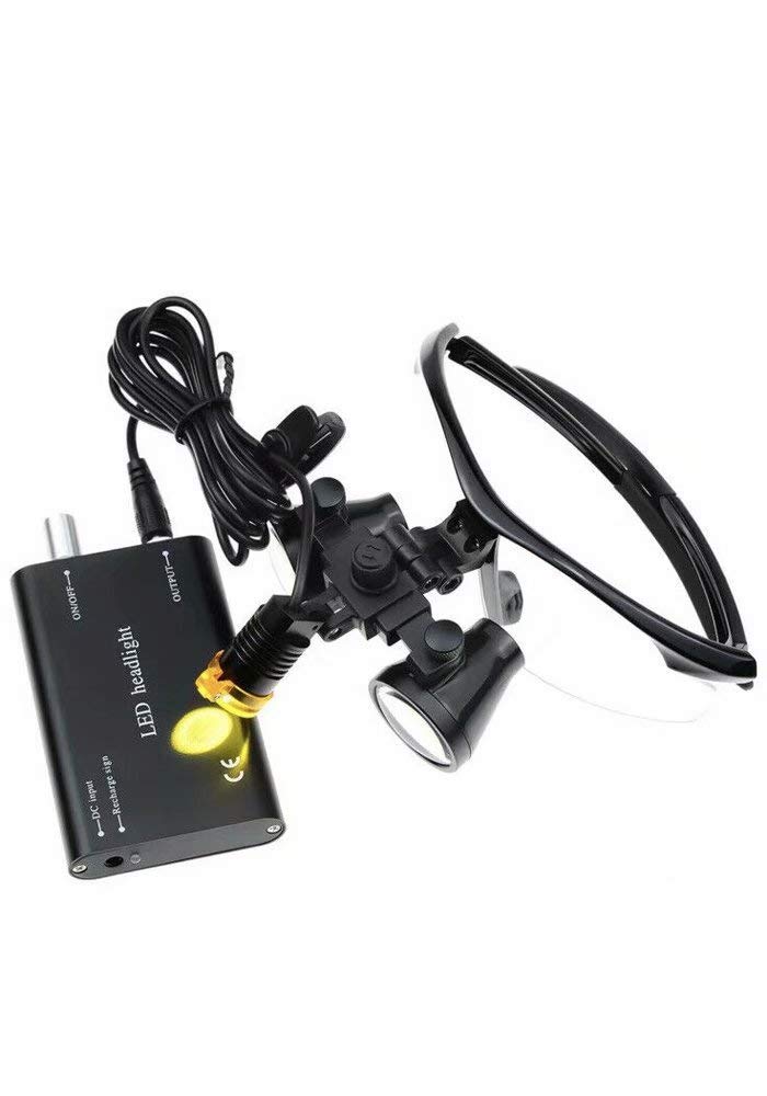 VKWE 3.5X 420 Binocular Loupes Magnifier Glasses Blue + LED Head Light - Image 3