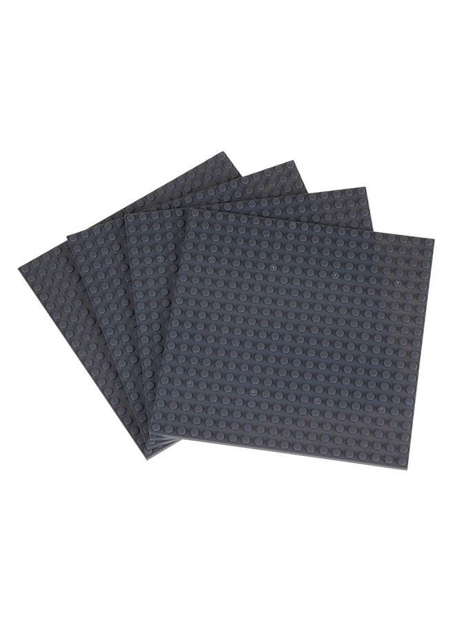 Strictly Briks Classic Baseplates 6" X 6" Brik Tower 100% Compatible With All Major Brands ; Building Bricks For Towers And More ; 4 Charcoal Gray Stackable Base Plates & 30 Stackers  - Image 4