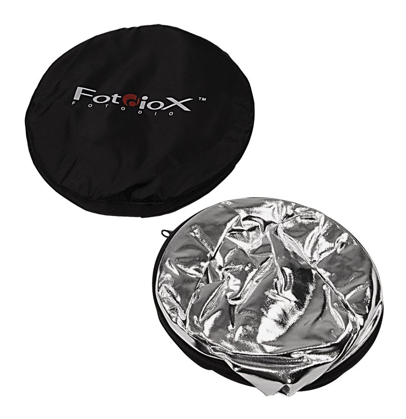 Fotodiox 22in 5-in-1 Collapsible Reflector Panel with Bag for Photography and Video - Black, Gold, Silver, Translucent, and White Panel - Image 2