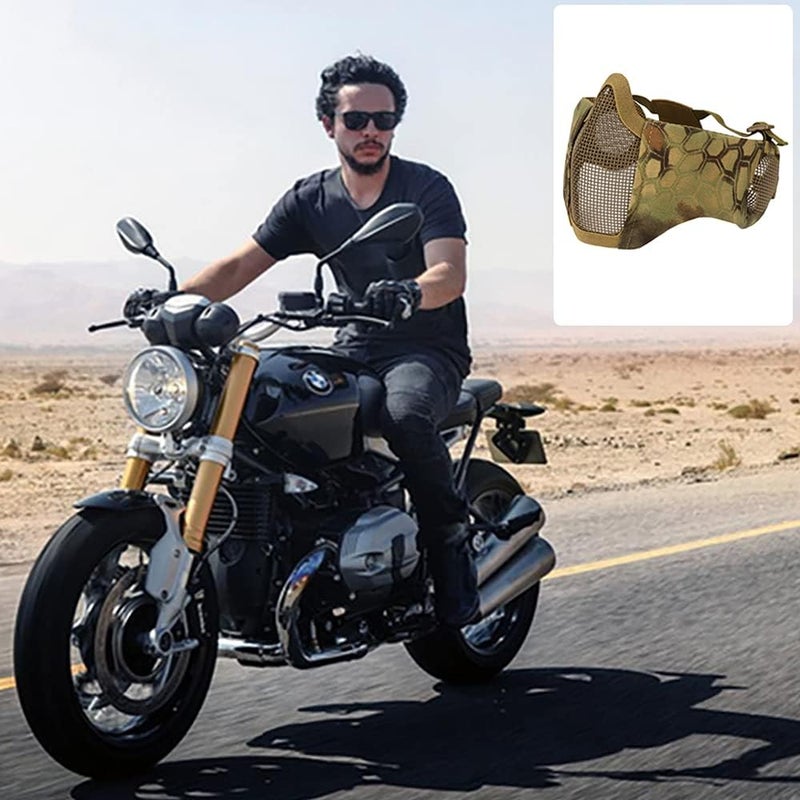 Aoutacc Foldable Airsoft Mesh Mask, Nylon Military Tactical Half Face Mesh Masks with Ear Cover Protection Adjustable CS Protective Lower Guardfor Mask CS Hunting Paintball Shooting - Image 5