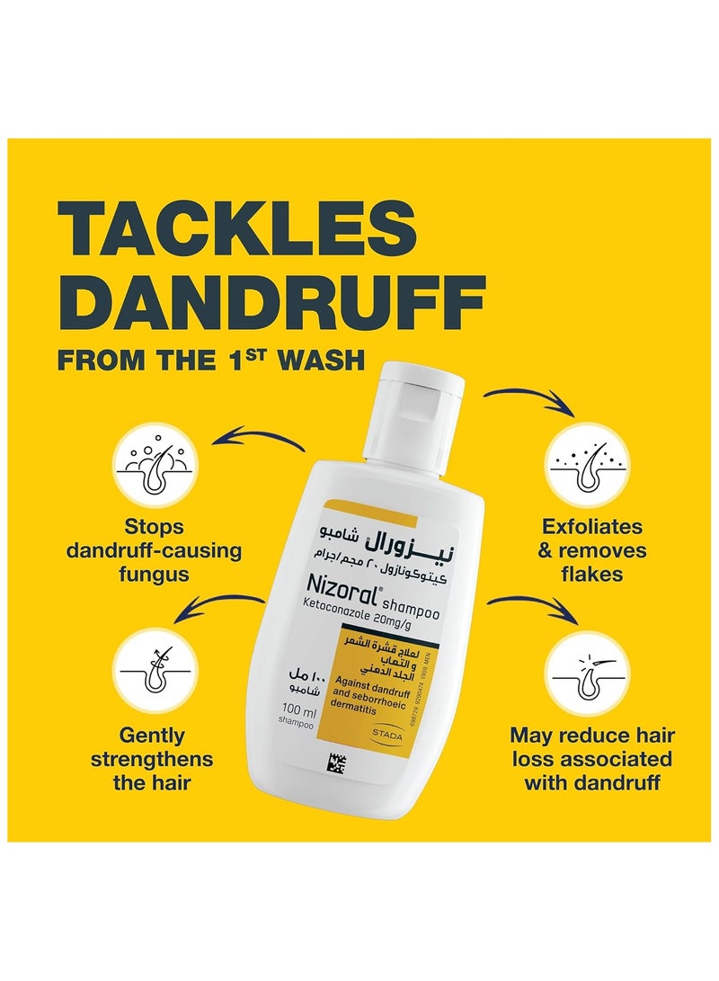 Nizoral Anti-Dandruff Treatment Shampoo, 100ml | Unisex Medicated Shampoo for Men & Women | Effective Dandruff Treatment | Works From the First Wash | Clinically Proven Ketoconazole Shampoo to Relieve Itchy Scalp - Image 4