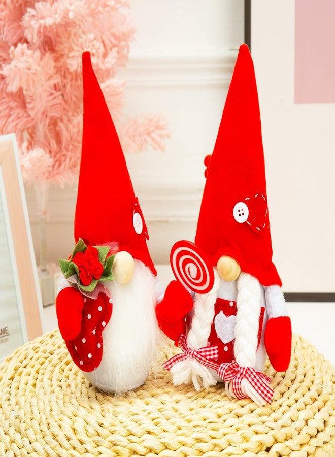 BWFY Romantic Couple Gnomes Decor Swedish Tomte Gnomes 2PCS Scandinavian Gnomes Decorations Desktop Collectible Home Ornament Love for Men/Women - Image 2