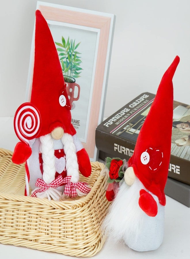 BWFY Romantic Couple Gnomes Decor Swedish Tomte Gnomes 2PCS Scandinavian Gnomes Decorations Desktop Collectible Home Ornament Love for Men/Women - Image 4