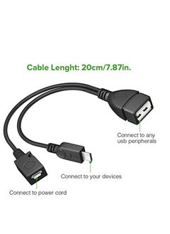 KASTWAVE USB OTG Adapter, Power Cord USB Type A Female to Micro USB Male and Female Also Compatible with Android Windows Phone and Tablet - 2 Pack  - Image 4