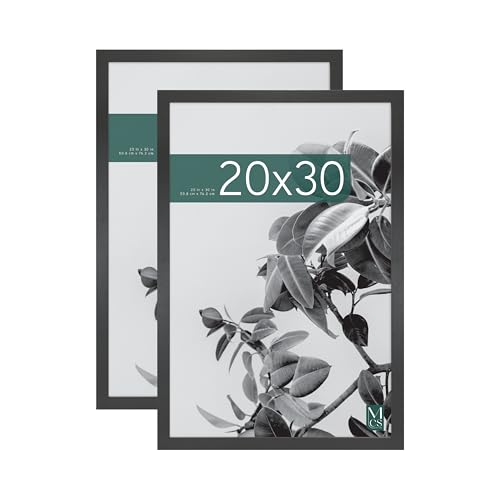MCS Studio Gallery 20x30 Poster Frame Black Woodgrain Vertical  Horizontal Wall Hanging Large Picture Frame for Photos Posters  Art Prints 2Pack