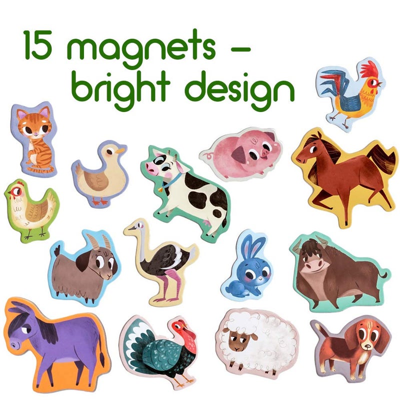 MAGDUM FARM animal magnets -real LARGE fridge magnets for toddlers- Magnetic EDUcational toys baby 3 year old baby LEARNing magnets for kids- Speech development toys - Kid magnets for Magnetic THEATRE - Image 2