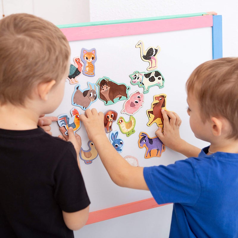 MAGDUM FARM animal magnets -real LARGE fridge magnets for toddlers- Magnetic EDUcational toys baby 3 year old baby LEARNing magnets for kids- Speech development toys - Kid magnets for Magnetic THEATRE - Image 3