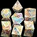 YEMEKO Laser DND Rainbow Dice Set Dungeons and Dragons Dice with Iridescent Iconic Coating Polyhedral Dice with Resin Sharp Edge for RPG MTG Table Games Aurora Borealis - Image 4