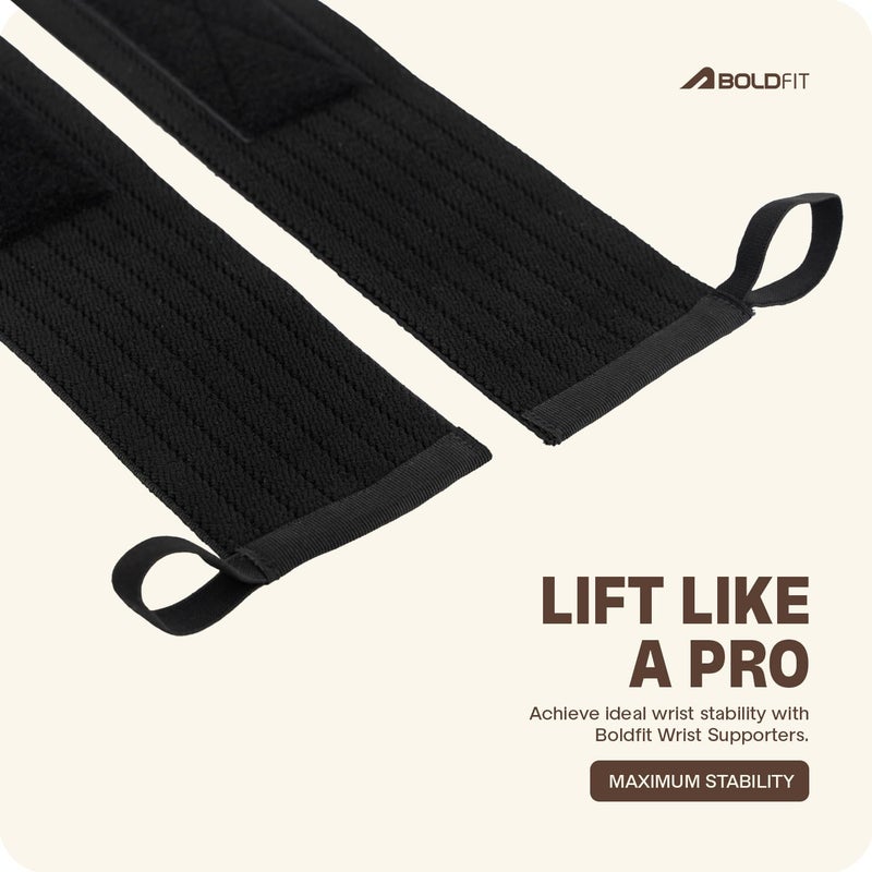 BOLDFIT Wrist Band for Gym Workout Wrist Support for Gym Straps for Men Hand Band Strap for Man Accessories for Men Workout Wrists Supporter wrap for Man Workouts Accessories for Women Hand Wraps - Image 3