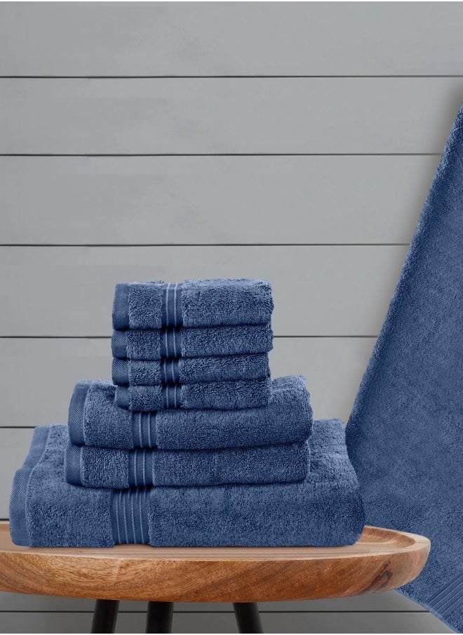 بليس كاسا طقم مناشف Bliss Casa مكون من 8 قطع، 100% قطن ممشط 550 جرام لكل متر مربع، جودة فائقة، سريع الجفاف، مناشف حمام سميكة وناعمة للفنادق للاستحمام والسبا، تتضمن مجموعة المناشف 2 منشفة حمام (70 × 140 سم)، 2 منشفة يد (40 × 70 سم)، 4 مناشف وجه (30 × 30 سم)  - Image 1
