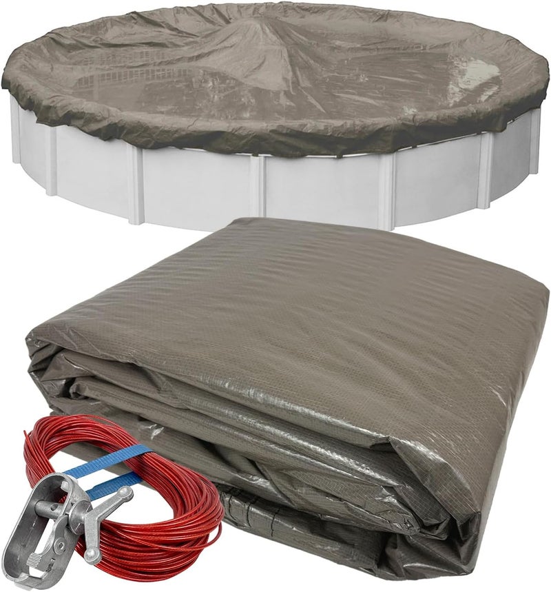 Robelle Magneisum 5928-4 Magnesium Winter Cover for Round Above Ground Swimming Pools, 28-ft - Image 1