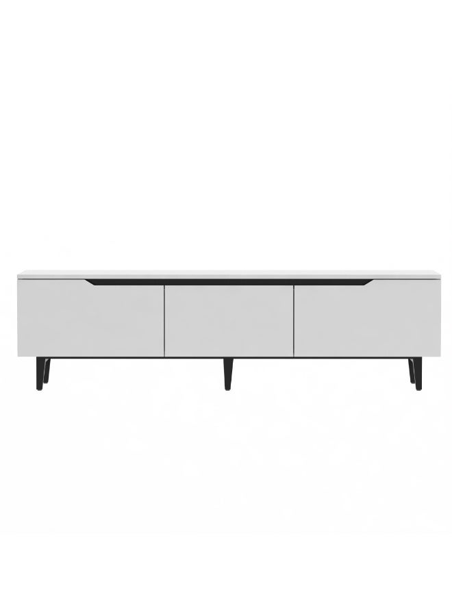 RIGID Modern White TV Stand Shelves, Living Room Entertainment Center Wood Media Console Table with Storage and 3 Drawers 40*180*50 CM - Image 1