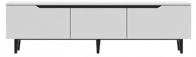 RIGID Modern White TV Stand with Storage | MDF Wood Entertainment Center with Two Side Doors & Metal Slide Drawer, Media Console Cabinet Unit, - Image 1
