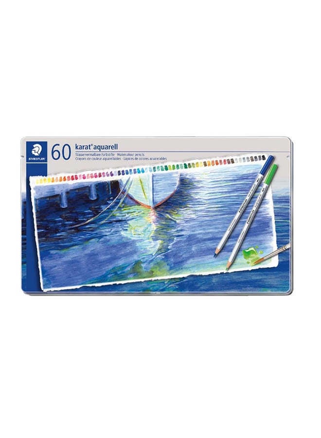 STAEDTLER Karat Aquarell Colored Pencils In Metal Box - Set Of 60 Multicolour