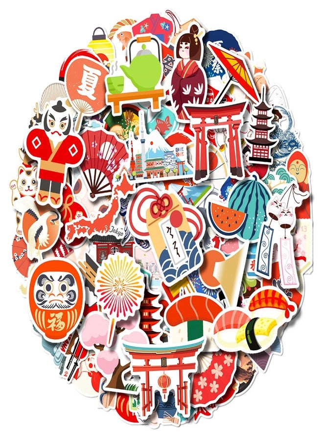 Cleverplay 100 Pack Japan Japanese Stickers, Japan Japanese Party Favors, Birthday Decorations - Image 1