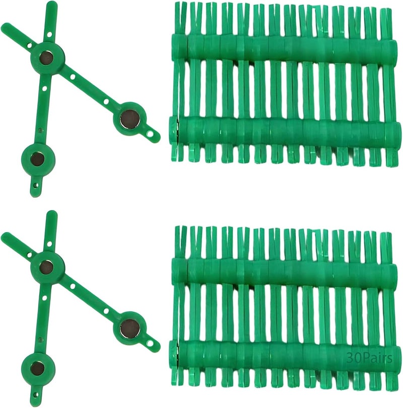 30 Pairs Corsage Fix Clips, Strong Attachment Boutonniere Clasps, 3.1 in for Wedding, DIY, Craft, Green Plastic - Image 1