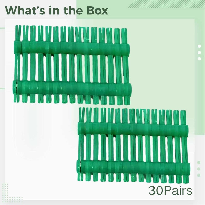 30 Pairs Corsage Fix Clips, Strong Attachment Boutonniere Clasps, 3.1 in for Wedding, DIY, Craft, Green Plastic - Image 4